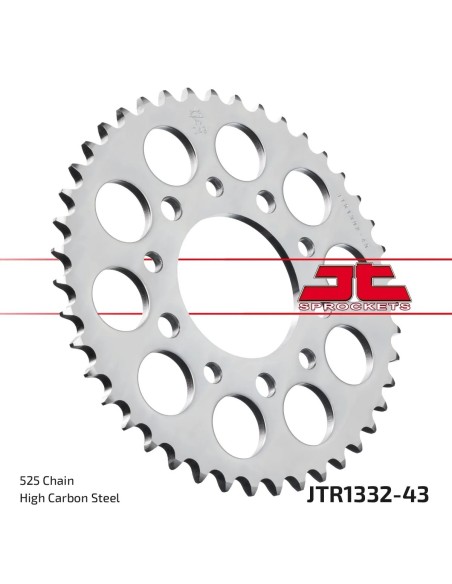 corona moto jt sprockets de acero de 43 dientes jtr1332 43