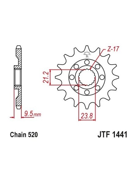 pinon moto jt sprockets acero 14 dientes jtf1441 14