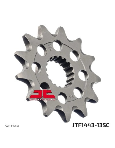 pinon de moto jt sprockets acero 13 dientes p 520 jtf1443 13sc