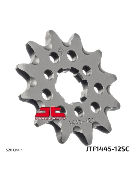 pinon de moto jt sprockets autolimpiable 12 dientes p 520 jtf1445 12sc