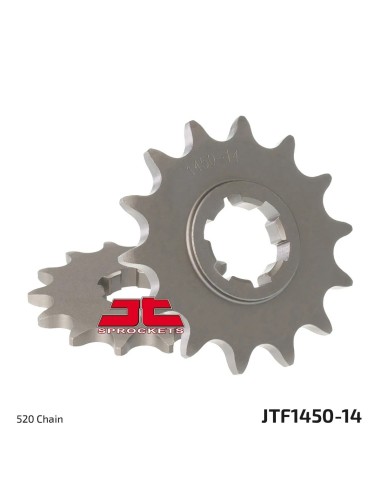 pinon de moto jt sprockets acero 14 dientes p 520 jtf1450 14