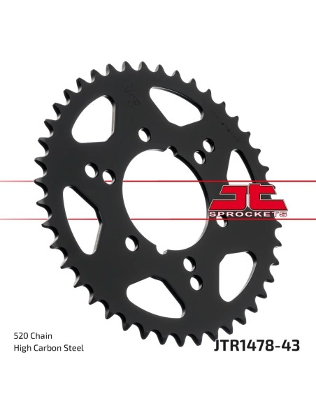 corona moto jt sprockets de acero de 43 dientes jtr1478 43