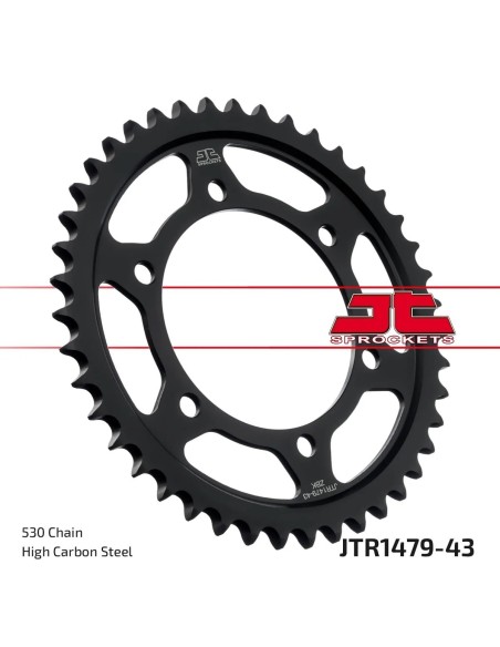 corona moto jt sprockets de acero de 43 dientes jtr1479 43