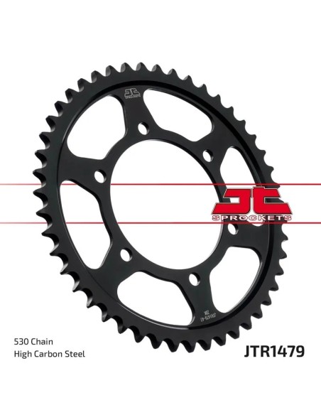 corona de moto jt sprockets aluminio 47 dientes p 520 jtf1479 47zbk