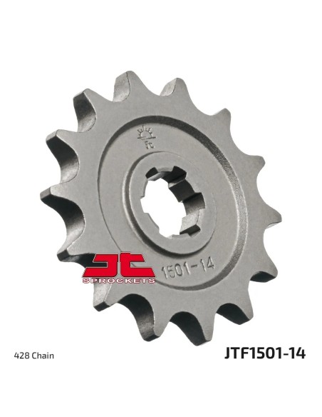 pinon de moto jt sprockets acero 14 dientes p 428 jtf1501 14