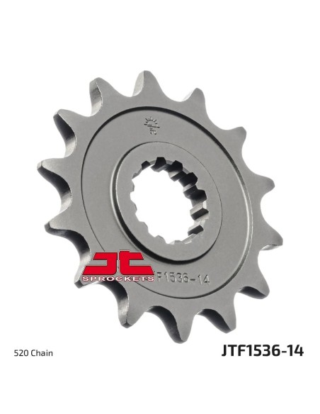 pinon de moto jt sprockets acero 14 dientes p 520 jtf1536 14