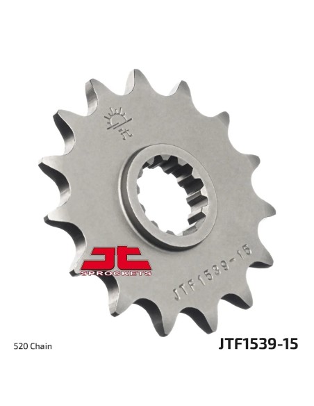 pinon de moto jt sprockets acero 15 dientes p 520 jtf1539 15