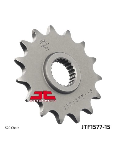 pinon de moto jt sprockets acero 15 dientes p 520 jtf1577 15