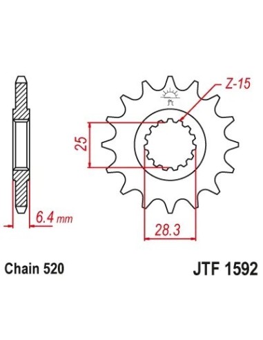 pinon yamaha yz450r y raptor 700 14 dientes jt sprockets jtf1592 14rb