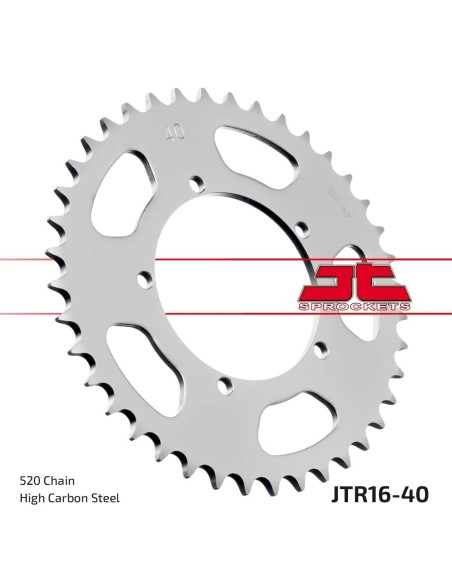 corona moto jt sprockets de acero de 40 dientes jtr16 40