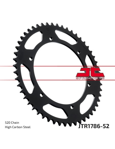 corona moto jt sprockets de acero de 52 dientes jtr1786 52