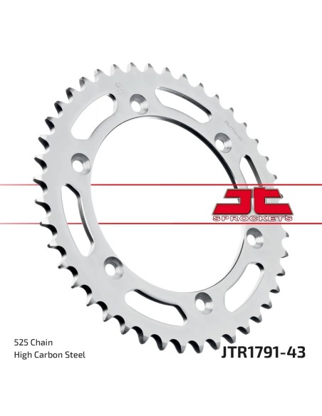 corona moto jt sprockets de acero de 43 dientes jtr1791 43