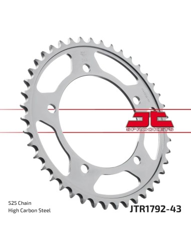corona moto jt sprockets de acero de 43 dientes jtr1792 43