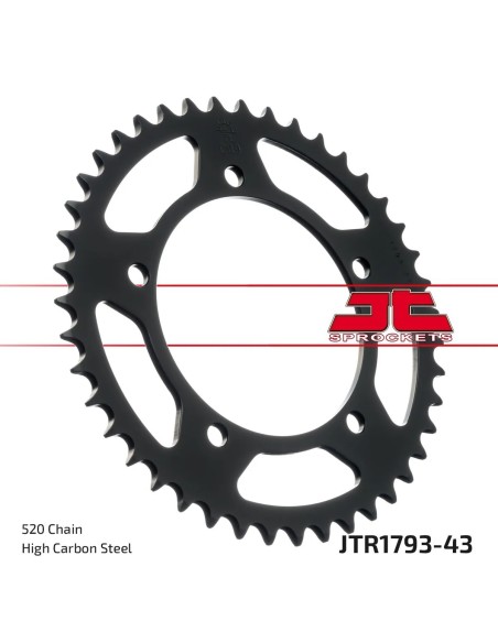 corona moto jt sprockets de acero de 43 dientes jtr1793 43