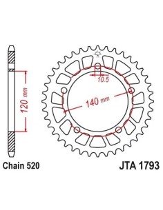 corona moto jt sprockets de acero de 47 dientes 179347aljts