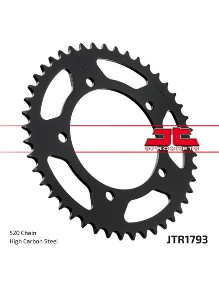 corona moto jt sprockets de acero de 49 dientes jtr1793 49al paso 520