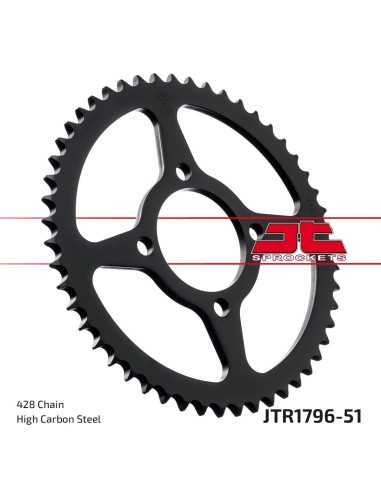 corona moto jt sprockets de acero de 51 dientes jtr1796 51