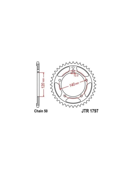 corona moto jt sprockets de acero de 40 dientes 179740jts