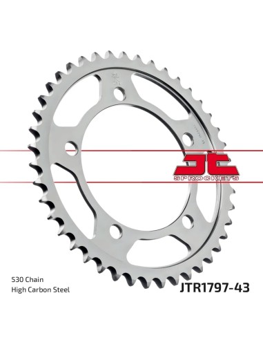 corona moto jt sprockets de acero de 43 dientes jtr1797 43