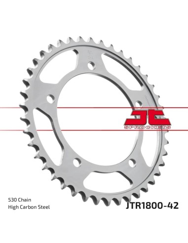 corona moto jt sprockets de acero de 42 dientes jtr1800 42