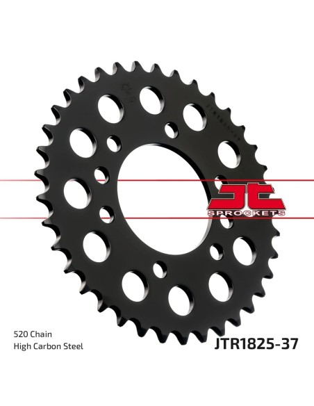 corona moto jt sprockets de acero de 37 dientes jtr1825 37