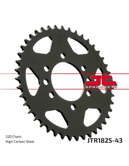 corona moto jt sprockets de acero de 43 dientes jtr1825 43