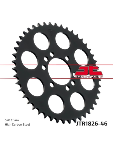corona moto jt sprockets de acero de 46 dientes jtr1826 46