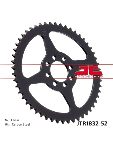 corona moto jt sprockets de acero de 52 dientes jtr1832 52