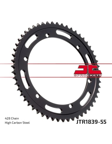 corona moto jt sprockets de acero de 55 dientes jtr1839 55