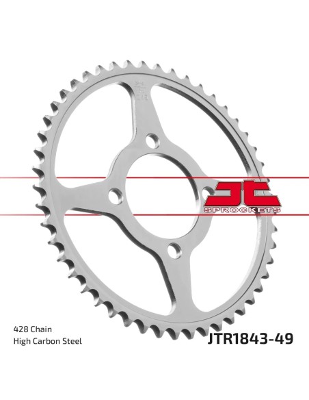 corona moto jt sprockets de acero de 49 dientes jtr1843 49