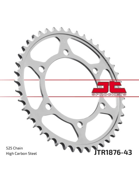 corona moto jt sprockets de acero de 43 dientes jtr1876 43