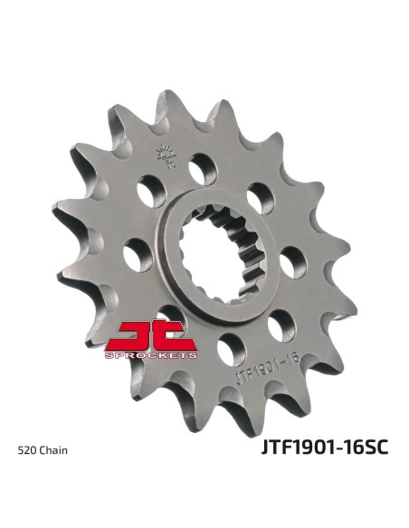 pinon de acero jt sprockets autolimpieza 16 dientes p 520 jtf1901 16sc