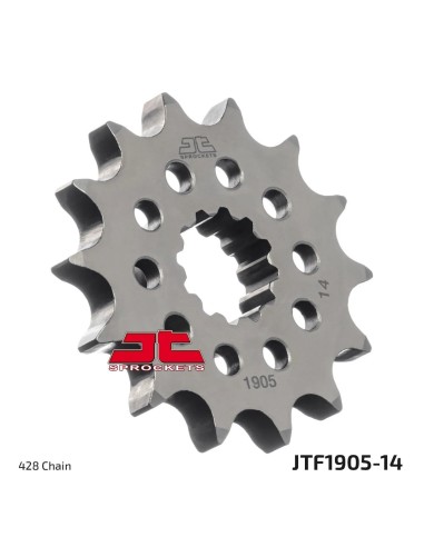 pinon de moto jt sprockets acero 14 dientes p 428 jtf1905 14
