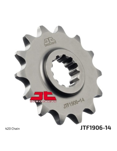 pinon de moto jt sprockets acero 14 dientes p 420 jtf1906 14