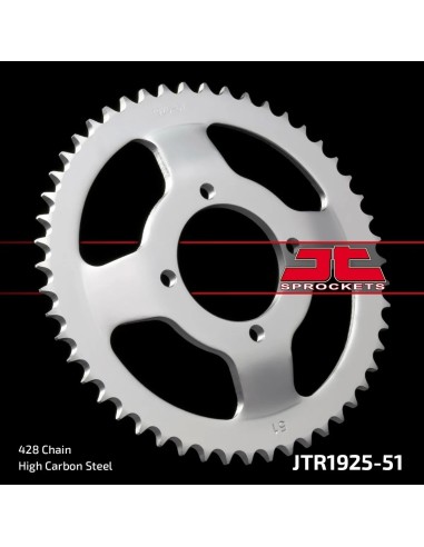 corona moto jt sprockets de acero de 51 dientes jtr1925 51