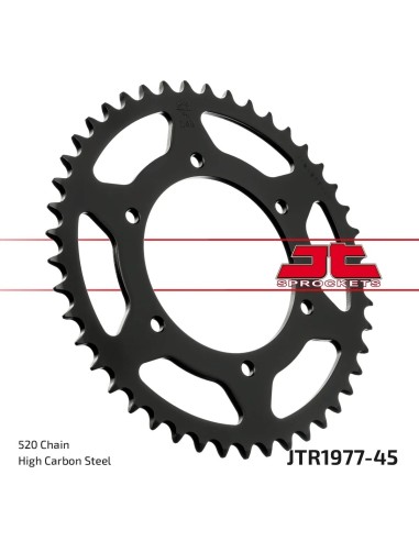 corona moto jt sprockets de acero de 45 dientes jtr1977 45
