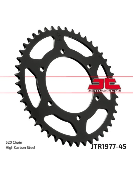 corona moto jt sprockets de acero de 45 dientes jtr1977 45