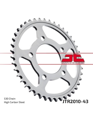 corona moto jt sprockets de acero de 43 dientes jtr2010 43