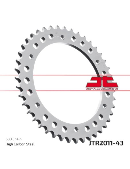 corona moto jt sprockets de acero de 43 dientes jtr2011 43
