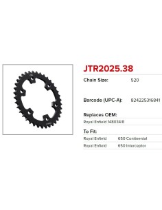 corona moto jt sprockets de acero de 38 dientes jtr2025 38 2
