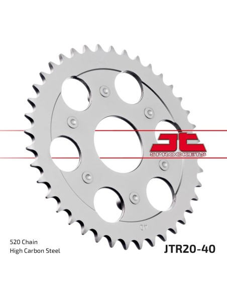 corona moto jt sprockets de acero de 40 dientes jtr20 40