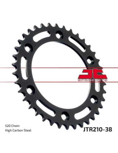 corona moto jt sprockets de acero de 38 dientes jtr210 38