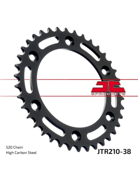 corona moto jt sprockets de acero de 38 dientes jtr210 38
