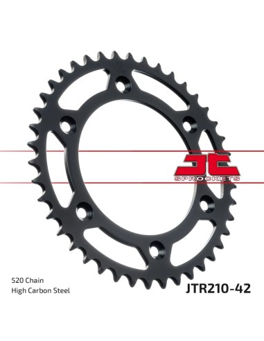 corona moto jt sprockets de acero de 42 dientes jtr210 42
