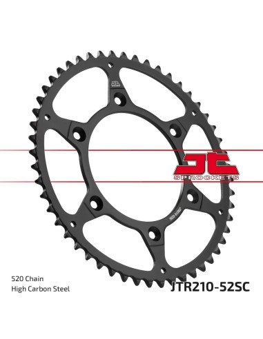 corona moto jt sprockets de acero de 52 dientes jtr210 52sc