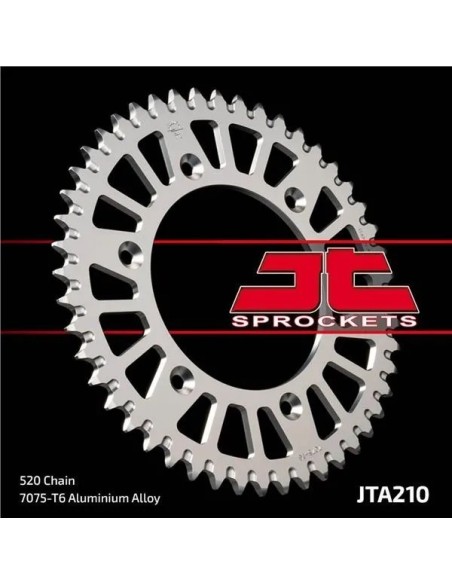 corona moto jt sprockets de aluminio de 53 dientes 21053aljts