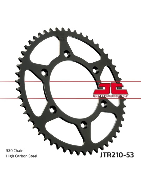 corona moto jt sprockets de acero de 53 dientes jtr210 53