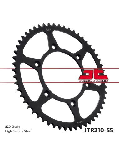 corona moto jt sprockets de acero de 55 dientes jtr210 55