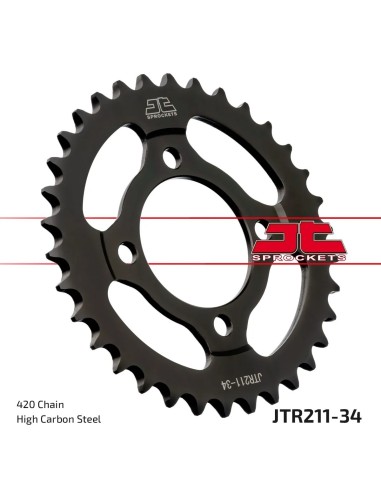 corona moto jt sprockets de acero de 34 dientes jtr211 34