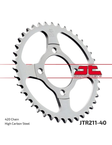 corona moto jt sprockets de acero de 40 dientes jtr211 40